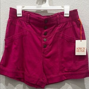 Knox Rose Women's Fuchsia High Waist Shorts